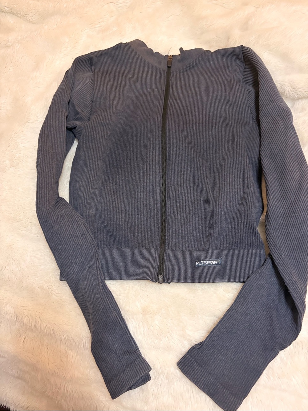 Women's Athletic Ribbed Zip-Up Jacket